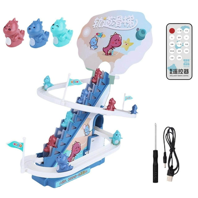 tredstone Track Slide Playset Teaching Aids Gifts Novelty for Birthday Nursery Parties Remote Blue
