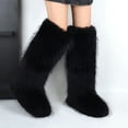 thumbnail image 4 of Women Winter Fluffy Faux Fur Knee High Snow Boots Girl's Over-the-Knee Furry Warm Boots Stylish Winter Footwear Shoes, 4 of 5