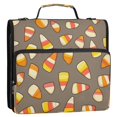 thumbnail image 2 of Water-Resistant 3-Ring Binder Organizer with Multiple Pockets Zipper Binder Bag for Office Cartoon Candy Corn, 2 of 8