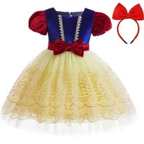 Girls Snow White Princess Dress Halloween Cosplay Costume with Accessories
