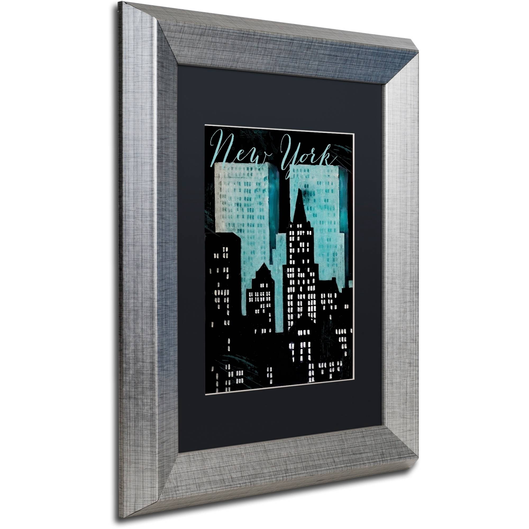 Trademark Fine Art "Retro Cities I" Canvas Art by Color Bakery Black Matte, Silver Frame