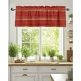 thumbnail image 2 of Vintage Farmhouse Valances for Windows Abstract Red Wood Grain Texture Valance Rod Pocket Light Filtering Short Window Treatments Curtains for Kitchen Bathroom Living Room Bedroom, 54 x 18 Inch, 2 of 7