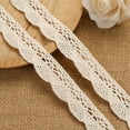 thumbnail image 5 of 10 Yards Cotton Lace Trim Vintage Ribbon Crochet Cotton Lace Scalloped Edge for Bridal Wedding Decoration Christmas Package DIY Sewing Craft,width 0.39 in,Style 1, 5 of 7