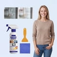 thumbnail image 5 of Adhesive Remover Spray 4 FL OZ with Scraper & Cleaning Cloth, Sticker Glue Residue Remover for Tape, Label, Sticker, Gum, Decal, Safe for Car, Glass, Wood, Plastic Surfaces., 5 of 7
