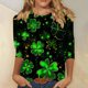 thumbnail image 4 of RKSTN St Patricks Day 3/4 Sleeve Tops for Women Oversized Crewneck St Paddy's Day Lucky Shamrocks Graphic Print T Shirt Womens Casual Solid Plus Size Round Neck Loose Three Quarter Sleeve Shirts, 4 of 6
