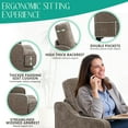 thumbnail image 5 of Modern Accent Chair for Bedroom Upholstered Reading Chair with Side Pockets Comfy Living Room Chairs Living Room Armchair for Office, Apartment (Brown Chenille), 5 of 7