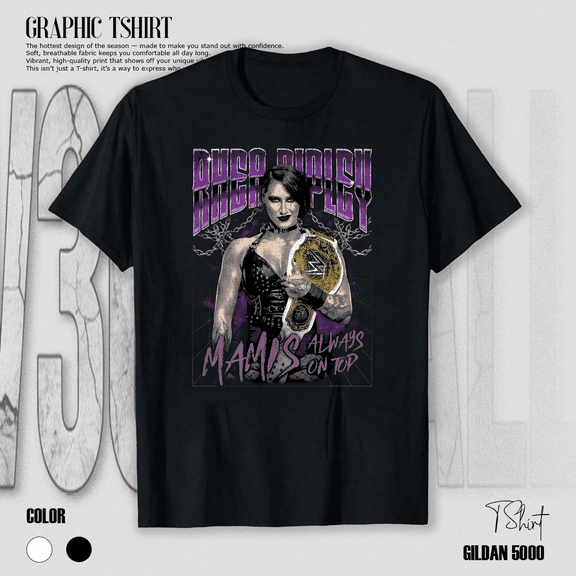 Rhea Ripley Wrestling Icon Vintage Champion Sports Tribute Art Unisex T-Shirt V80341, up to size 5XL