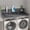 GREY, variant on Pawverly Laundry Countertop for Washer & Dryer, 54" Double Layer Wood Shelf Topper with Non-Slip Pads, Laundry Room Storage Organizer, DARK WALNUT