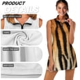 thumbnail image 5 of Garronmavis Tiger Print Women's Sleeveless Golf Dress Size XS Half Zip Tennis Dress Breathable Active Workout Dresses Workout Running Pickleball, 5 of 7