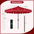 thumbnail image 3 of Costway 9.3 FT Solar Patio Umbrella Outdoor Market Sunshade with 24 LED Lights Ruffles Red, 3 of 10