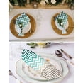 thumbnail image 3 of Cloth Napkins Abstract Ombre Herringbone Texture Washable Soft Kitchen Dinner Napkin Set of 6,Green Teal Khaki Gradient Reusable Cocktail Napkins for Wedding Holiday Party Event,20x20In, 3 of 7