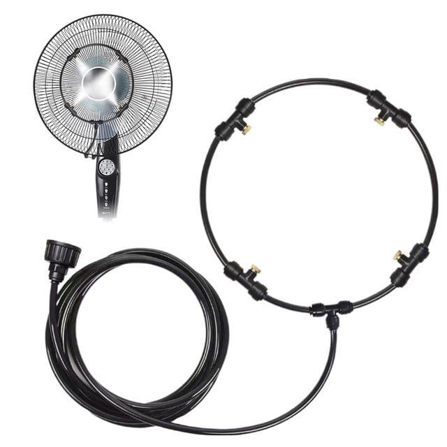 Kit Niebla Rociador Portátil Nebulización Refrigeración Con Ventilador para Exteriores 16 Pulgadas