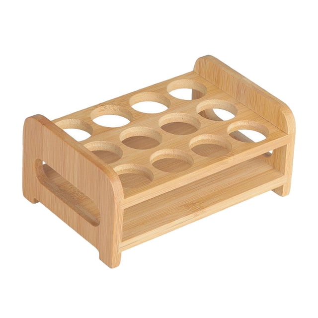 Soporte de madera para vasos, soporte para vasos, soporte para servir, base de exhibición 12 hoyos