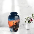thumbnail image 6 of Lighthouse Funeral Urns For Female Mother, Orange Burial Urns For Human Ashes Men, Memorial Decorative Urn For Adult Large, Blue Urn For Cremation Ashes Mother, 10 Inch, 6 of 10