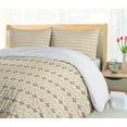 thumbnail image 5 of Ambesonne Aztec Duvet Cover Sets, Horizontal Oriental Shapes, 2-King, Beige Mustard, 5 of 7