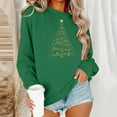 thumbnail image 2 of YUGYXL Women's Long Sleeve Round Neck Merry Christmas Tree Printed Sweatshirts Cute Loose Fit Pullover Tops Outerwear Green XXL, 2 of 6