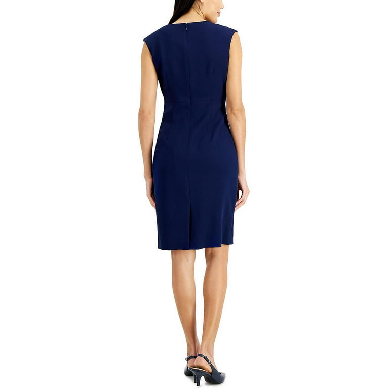 kasper blue dress Kasper Women's Blue Side Stripe Dress  COUTUREPOINT
