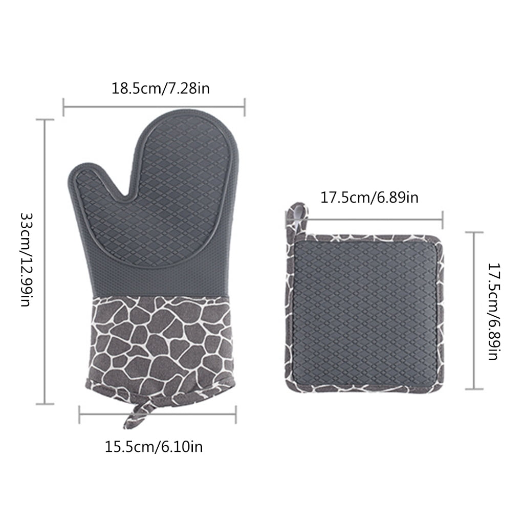 WINDLAND Heat Resistant Silicone Oven Gloves Durable Oven Mitts Comfortable Pots Holder Suitable for Kitchen Cooking Grilling