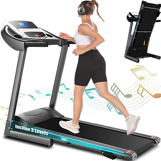 2HP Folding Treadmill 2-in-1 Walking Machine SYTIRY Treadmill Walking Machine for Home and Office Home Treadmill with Bluetooth 