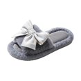 thumbnail image 2 of Willtoo Cute Bow Slippers for Women with Memory Foam Open Toe Fuzzy House Slippers Indoor Outdoor Anti-Skid Soft Walking Shoes, 2 of 3