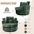 thumbnail image 2 of Lunale Oversized Swivel Barrel Accent Chair, Chenille Adult Comfy Reading Armchair, Green, 2 of 7