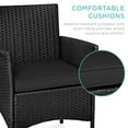 thumbnail image 6 of Best Choice Products 3-Piece Outdoor Wicker Conversation Patio Bistro Set, w/ 2 Chairs, Table - Black/Black, 6 of 9