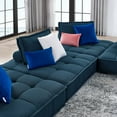 thumbnail image 4 of Modular Deep Tufted Sectional Sofa Set, Azure Navy Blue, Fabric, Modern Contemporary French Country, Living Lounge Cafe Room Hotel Lobby Hospitality, 4 of 10
