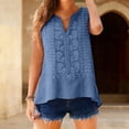 thumbnail image 2 of GZWYHT Womens Linen Tank Top，Womens Tube Tops Halter Top V Neck Tops for Women Strapless Shirt Workout Tops for Women Linen Tank Tops for Women Womens T Shirts Blue 2XL, 2 of 9