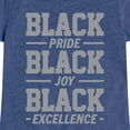 thumbnail image 3 of Instant Message - Black Pride Joy Excellence - Youth Girls Fitted Short Sleeve T-Shirt, 3 of 6