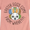 thumbnail image 3 of Instant Message - Easter Eggs Come From Where - Toddler & Youth Girls Short Sleeve Graphic T-Shirt, 3 of 6