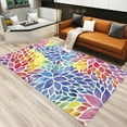 thumbnail image 4 of Purple Red Yellow Gradient Petals Area Carpet, Modern Abstract Floral Texture Floor Rugs, Soft Non-Slip Washable Light Weight for Living Room Bedroom Dining Room Hallway Decor6 x 8ft, 4 of 7