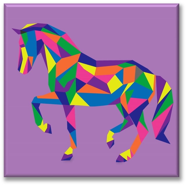 Cuadro Canva Pixtreats listo para Colgar Caballo Poligonal 40X40 cm