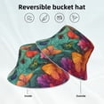 thumbnail image 2 of KLL Butterfly Flower Cascade Bucket Hat for Women Men Packable Travel Beach Sun Hat Outdoor Rave Accessories Reflective Fisherman Cap, 2 of 7