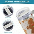 thumbnail image 5 of Gingerbread Man Cookies 40 oz Tumbler with Handle Insulated&nbsp;Travel Mug&nbsp;Lid Straw Leak Proof Steel Vacuum Water Bottles Glasses Fits in Car Cup Holder, 5 of 7