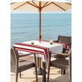 thumbnail image 3 of Outdoor Tablecloth with Umbrella Hole for Patio/Picnic/Party/Camping, Red Striped Waterproof Table Cloth Square Cover Washable, Farmhouse Simple Line Vertical Stripes (54"x 54"), 3 of 9