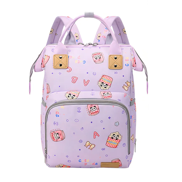 Mochila Pañaleras Para Bebe Bolsa Impermeable Multiusos, Malubero, Lila
