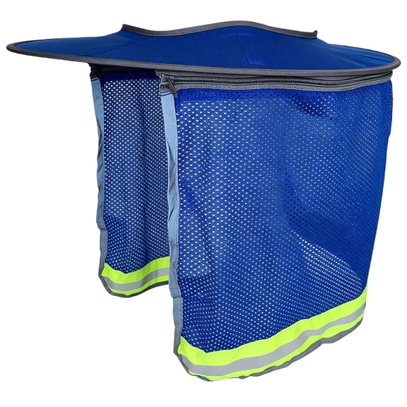 Sun Hats,Breathable Wide Brim Fishing Hat,Hard Hat Sun Shield,Full Brim Mesh Hats Neck Sunshade,Foldable Neck Shade and Nape Protector For Hard Hats,Hard Hat Not Included,Blue