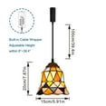 thumbnail image 3 of Kiven H-Type Track Lighting, 3-Light Tiffany Halo Track Pendant Light with Glassl Lampshade, Track Light Pedant Adjustable Length for Bedroom Kitchen Island Home Shop, 3 of 7