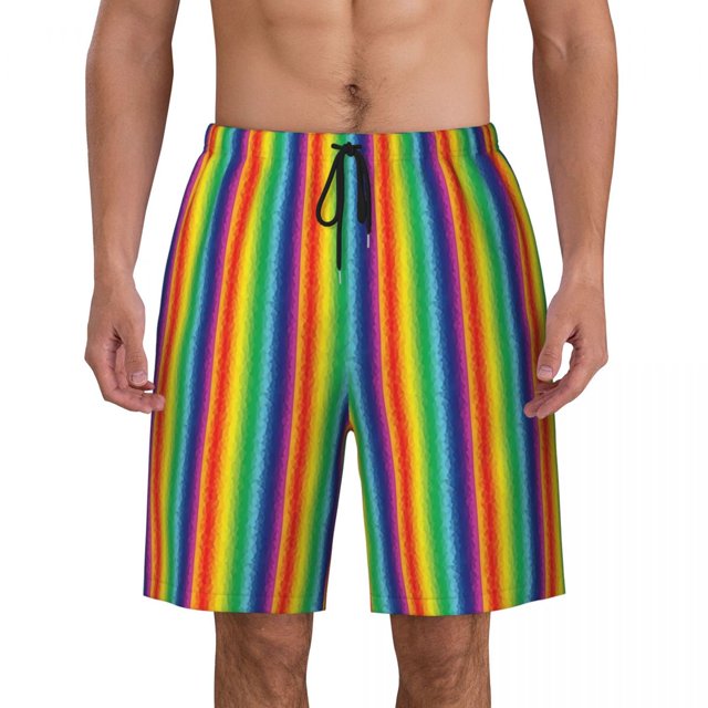 Colorful Colorblock Gym Shorts Summer Checkerboard Casual Beach Shorts Males Surfing Comfortable Custom DIY Swimming Trunks