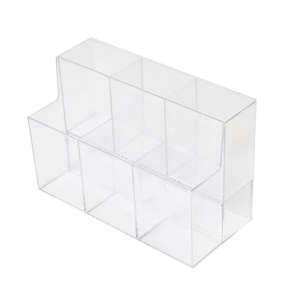 NOVELAR 6-Compartment Clear Storage Box for Drink Mixes, 7.9 in Long, Open-Top for Quick Access, Organizes Tea Bags and Coffee Sticks in Pantry