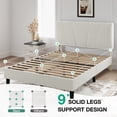 thumbnail image 7 of Novilla Full Bed Frame Upholstered Platform Full Size Bed Frame with Adjustable Headboard, Strong Weight Capacity, No Box Spring Needed, Easy Assembly, White, 7 of 7