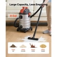 thumbnail image 6 of KFFKFF 8-Gallon Wet Dry Vacuum Cleaner, 6 Peak HP with Self-Cleaning Function, Dual-Filter System, 900W Power, 1.25in x 7ft Hose, 9.8ft Cord, Durable Metal Tank for Workshop, Garage, and Home Use, 6 of 9