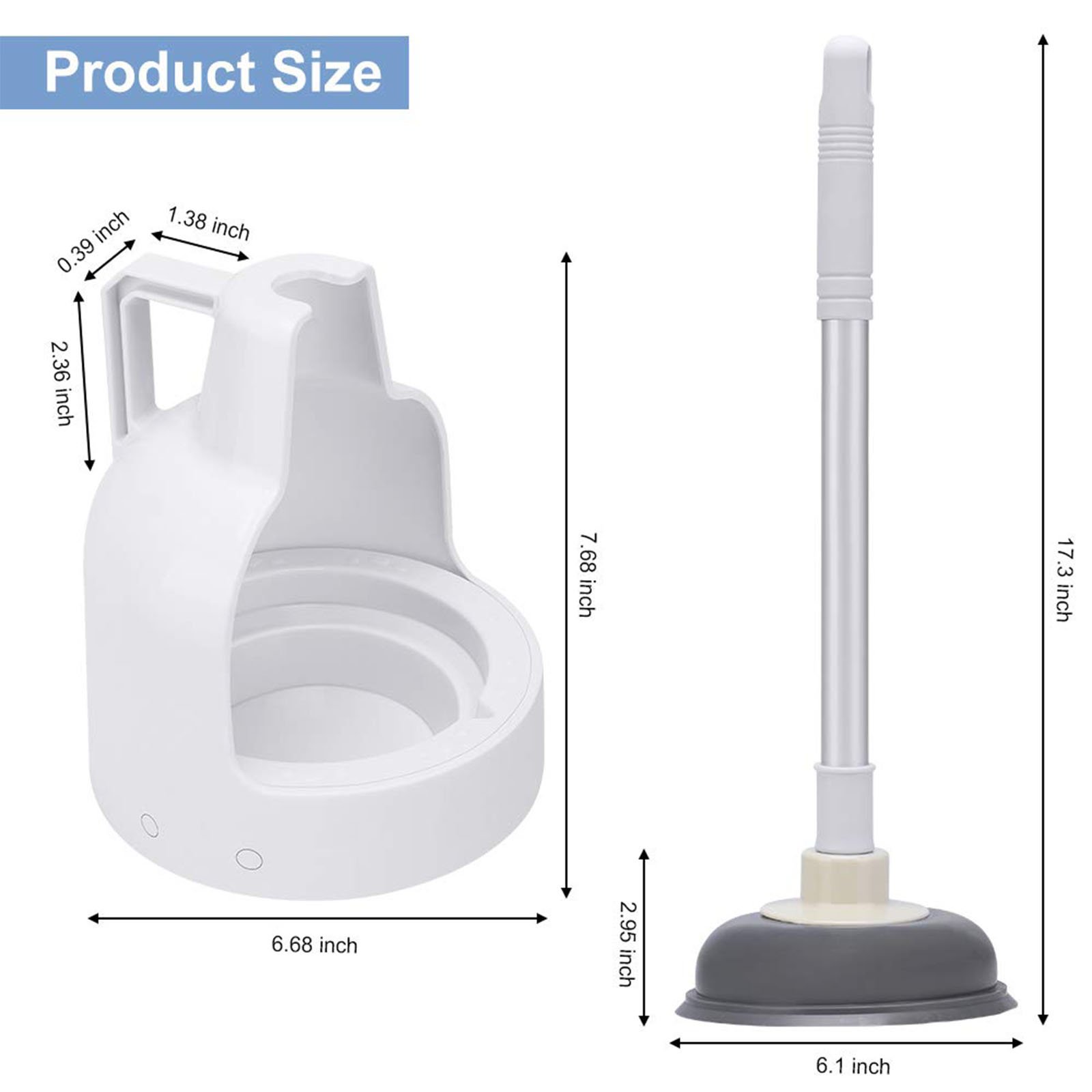 EGtong Toilet Plunger Set Deep cleaning Strong suction Bathroom