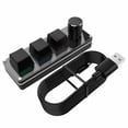 thumbnail image 4 of Three Key USB Wired Mini Keyboard Knob Mechanical Keyboard Fast Office Volume Control Keyboard for Laptop Computer Black, 4 of 6