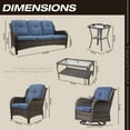 thumbnail image 7 of Meetleisure 7-Piece Wicker Patio Conversation Set with Swivel Chair And Table, Blue, 7 of 7