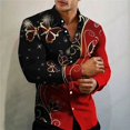 thumbnail image 1 of Camisas hawaianas de manga larga con estampado floral en 3D, camisa de playa para hombre, blusas de moda con solapa, blusa abotonada de un solo pecho para hombre, 1 of 6