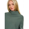 thumbnail image 4 of Zenana Women's Elegant Relaxed Fit Dolman Long Sleeve Mock Neck Viscose Soft Fabric Light Sweater, 4 of 4