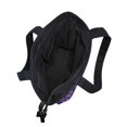 thumbnail image 5 of Zipper canvas bag large capacity large size practical handbag durable Canvas with leather material Purple Cat Flowers and Butterflies, 5 of 7