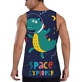 thumbnail image 3 of Easygdp Dinosau Space Explorer Men's Tank Top, Sleeveless Muscle T Shirts, Breathable, Quick-Dry, Loose for Gym, Running, Fitness - Large, 3 of 9