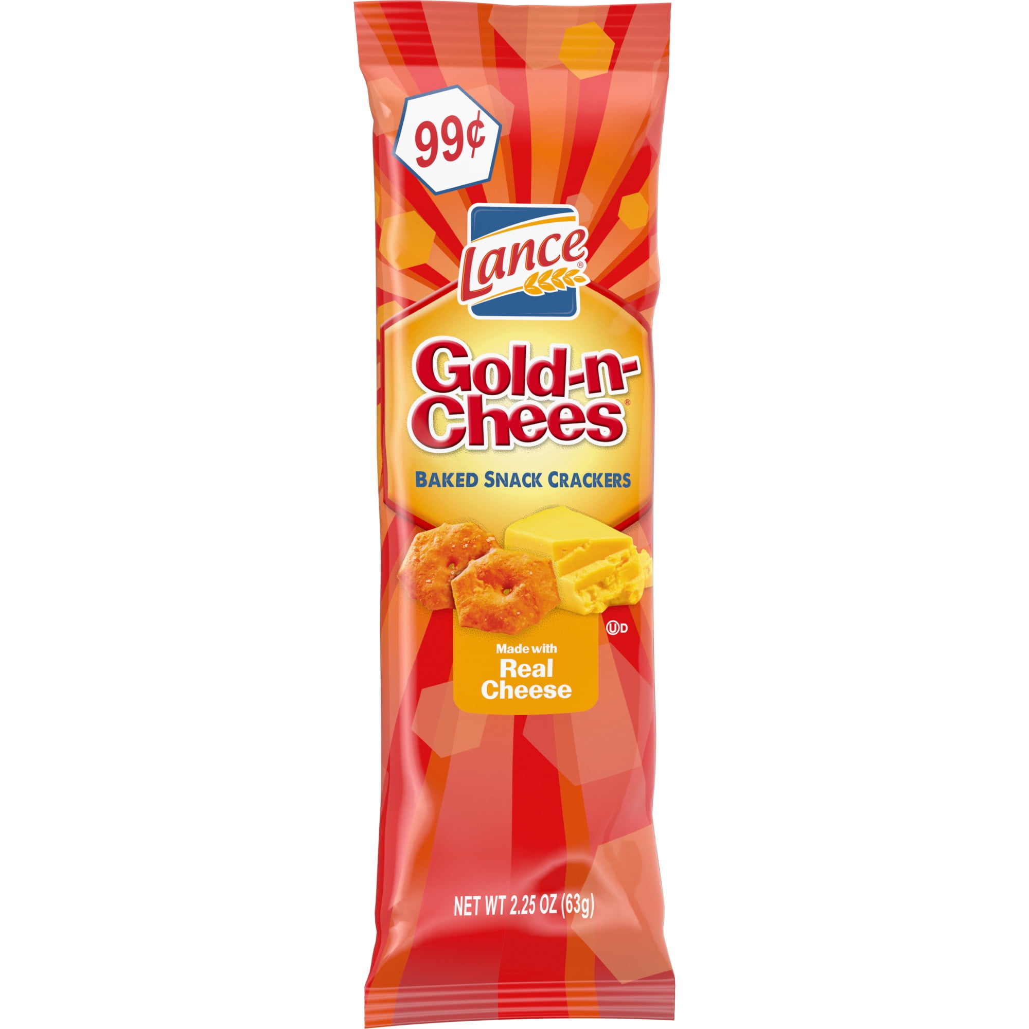 Lance Gold-N-Chees Baked Cheese Snack Crackers, Single-Serve 2.25 oz